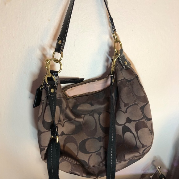 Brown Retro Coach Crossbody Bag + Purse - Picture 2 of 4